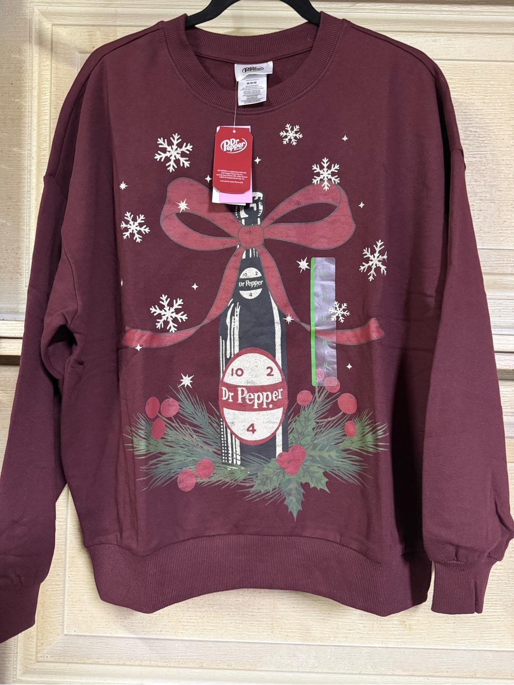 Women Dr Pepper Holiday Graphic Sweatshirt - Maroon